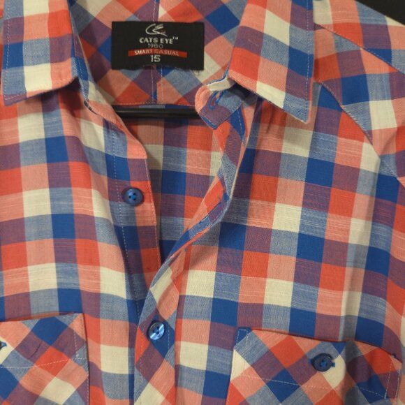 Cats Eye Double Pocket Button Up Size Large Very Nice - Picture 4 of 8